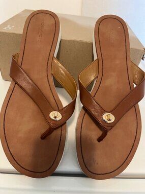 Coach thong leather sandal.